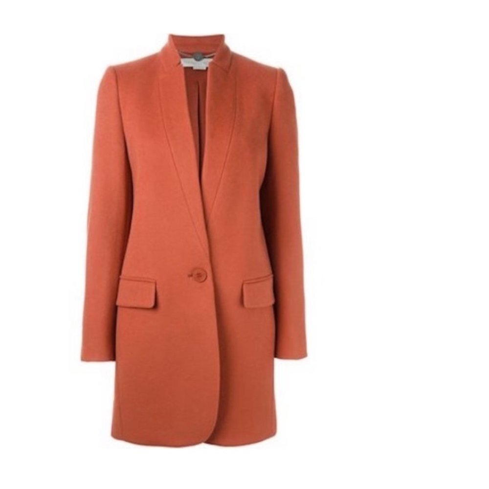 Stella McCartney Bryce Knee-Length Orange Coat 38